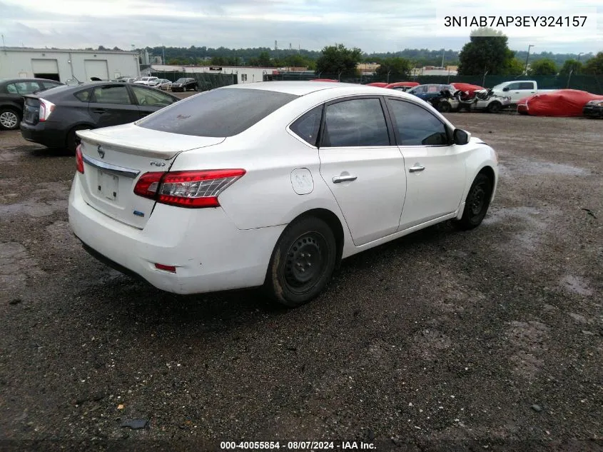 2014 Nissan Sentra S/Sv/Sr/Sl VIN: 3N1AB7AP3EY324157 Lot: 40055854