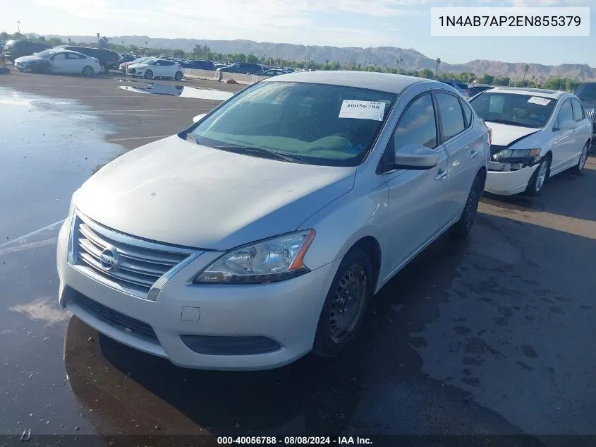 2014 Nissan Sentra S/Sv/Sr/Sl VIN: 1N4AB7AP2EN855379 Lot: 40056788