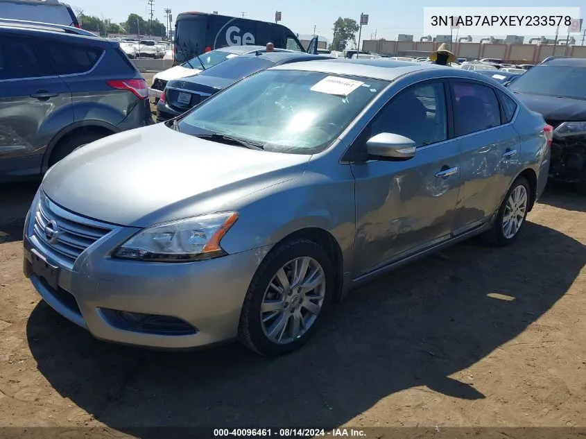 2014 Nissan Sentra Sl VIN: 3N1AB7APXEY233578 Lot: 40096461