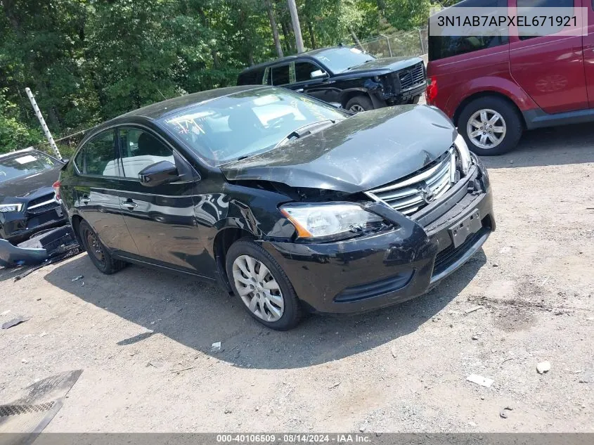 3N1AB7APXEL671921 2014 Nissan Sentra Fe+ S/Fe+ Sv/S/Sl/Sr/Sv