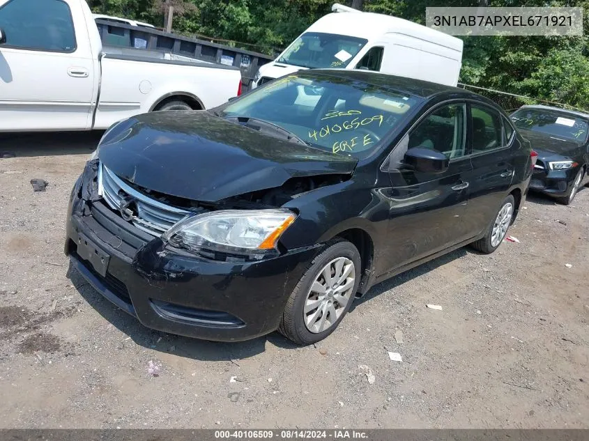 3N1AB7APXEL671921 2014 Nissan Sentra Fe+ S/Fe+ Sv/S/Sl/Sr/Sv