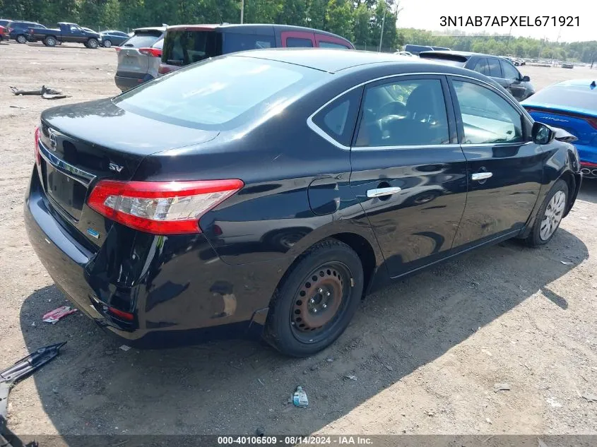 3N1AB7APXEL671921 2014 Nissan Sentra Fe+ S/Fe+ Sv/S/Sl/Sr/Sv