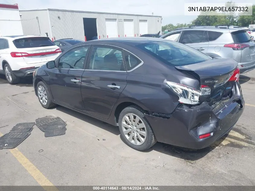 3N1AB7AP9EL657332 2014 Nissan Sentra Sv