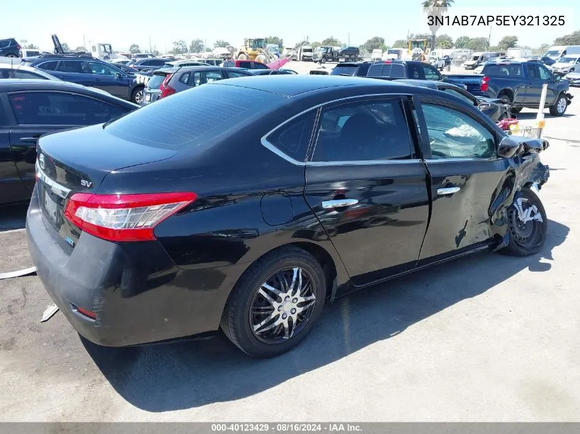 2014 Nissan Sentra Sv VIN: 3N1AB7AP5EY321325 Lot: 40123429