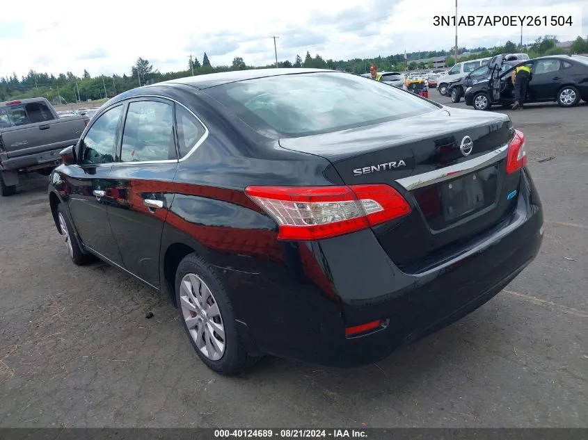 3N1AB7AP0EY261504 2014 Nissan Sentra Fe+ S/Fe+ Sv/S/Sl/Sr/Sv