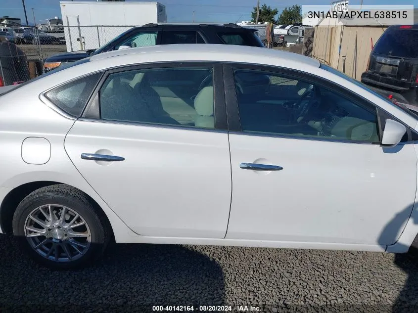 2014 Nissan Sentra Sv VIN: 3N1AB7APXEL638515 Lot: 40142164