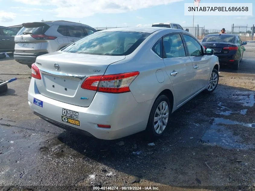 2014 Nissan Sentra Sv VIN: 3N1AB7AP8EL686658 Lot: 40146274