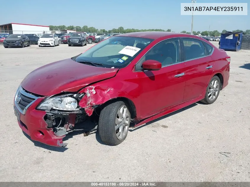 2014 Nissan Sentra S/Sv/Sr/Sl VIN: 3N1AB7AP4EY235911 Lot: 40153198