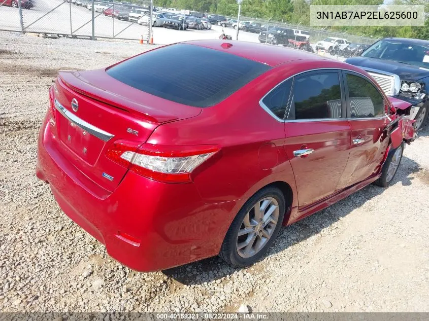 2014 Nissan Sentra Sr VIN: 3N1AB7AP2EL625600 Lot: 40159321