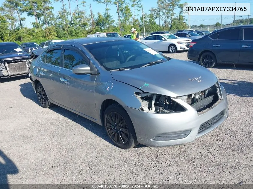 2014 Nissan Sentra Fe+ Sv VIN: 3N1AB7APXEY334765 Lot: 40169778