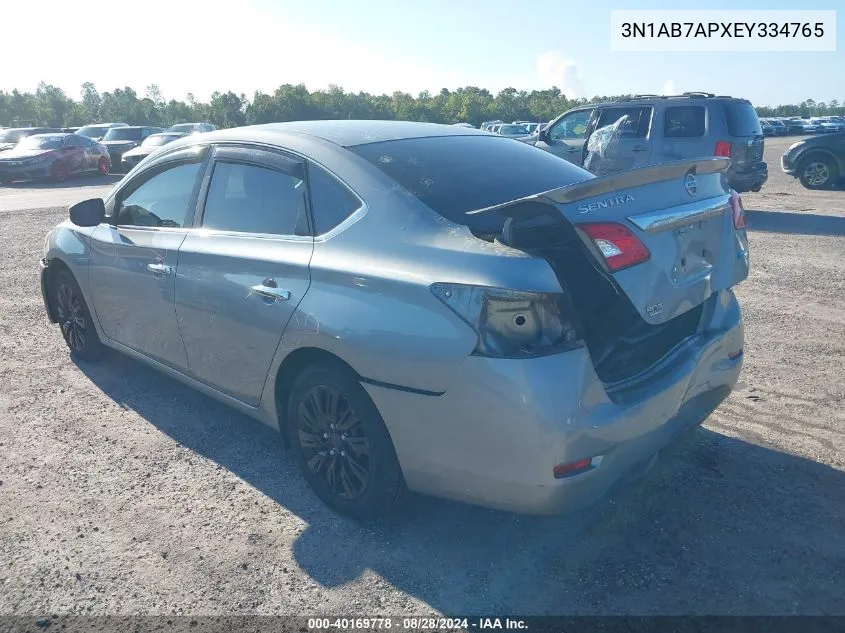 2014 Nissan Sentra Fe+ Sv VIN: 3N1AB7APXEY334765 Lot: 40169778