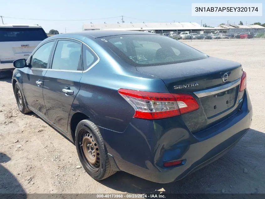 3N1AB7AP5EY320174 2014 Nissan Sentra Sv