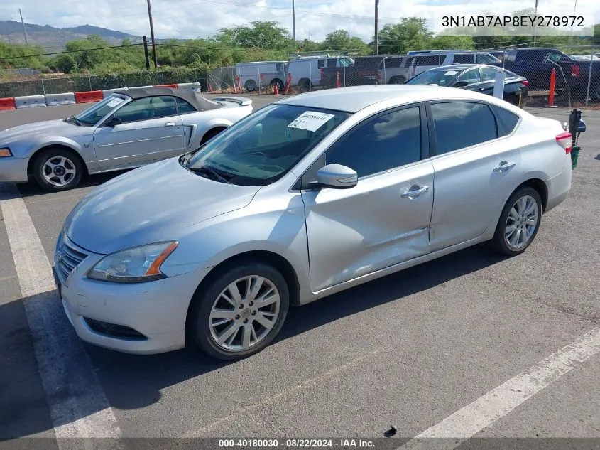 2014 Nissan Sentra Sl VIN: 3N1AB7AP8EY278972 Lot: 40180030