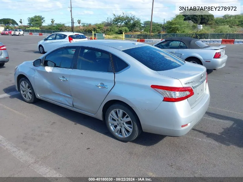 2014 Nissan Sentra Sl VIN: 3N1AB7AP8EY278972 Lot: 40180030