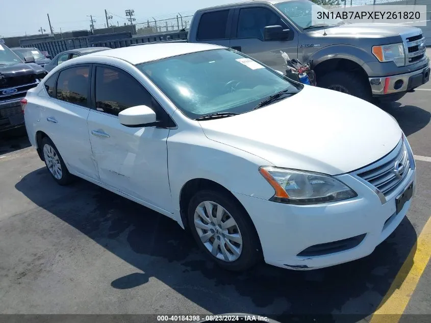 2014 Nissan Sentra Fe+ S/Fe+ Sv/S/Sl/Sr/Sv VIN: 3N1AB7APXEY261820 Lot: 40184398