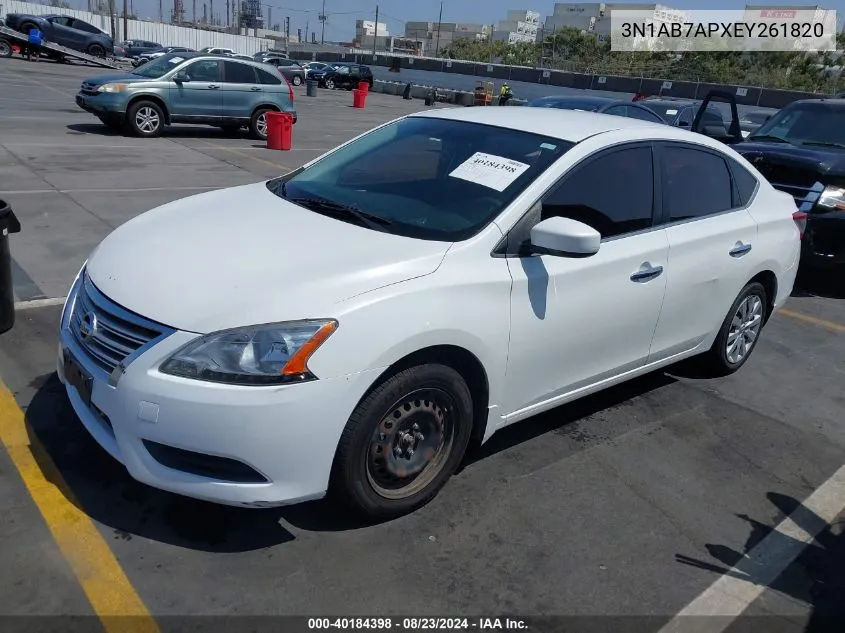 2014 Nissan Sentra Fe+ S/Fe+ Sv/S/Sl/Sr/Sv VIN: 3N1AB7APXEY261820 Lot: 40184398