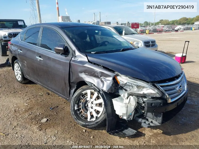 2014 Nissan Sentra S VIN: 3N1AB7AP0EY290419 Lot: 40193577