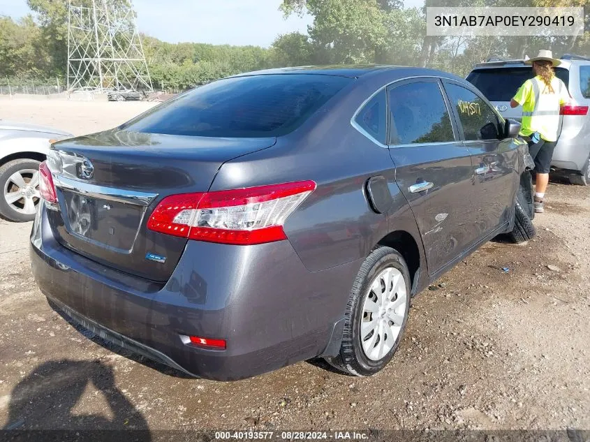 2014 Nissan Sentra S VIN: 3N1AB7AP0EY290419 Lot: 40193577