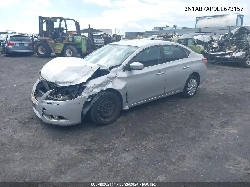 2014 Nissan Sentra Sv VIN: 3N1AB7AP9EL673157 Lot: 40202111