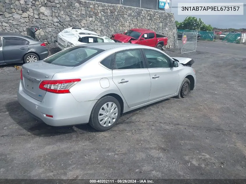 2014 Nissan Sentra Sv VIN: 3N1AB7AP9EL673157 Lot: 40202111