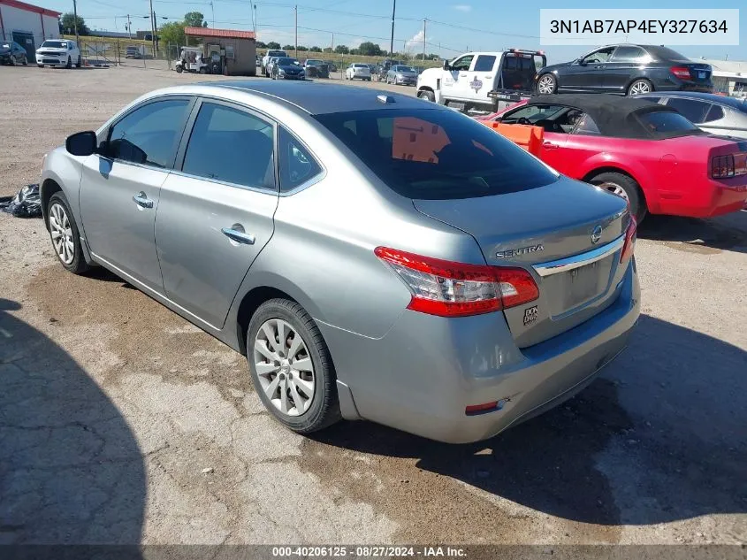 2014 Nissan Sentra Sv VIN: 3N1AB7AP4EY327634 Lot: 40206125