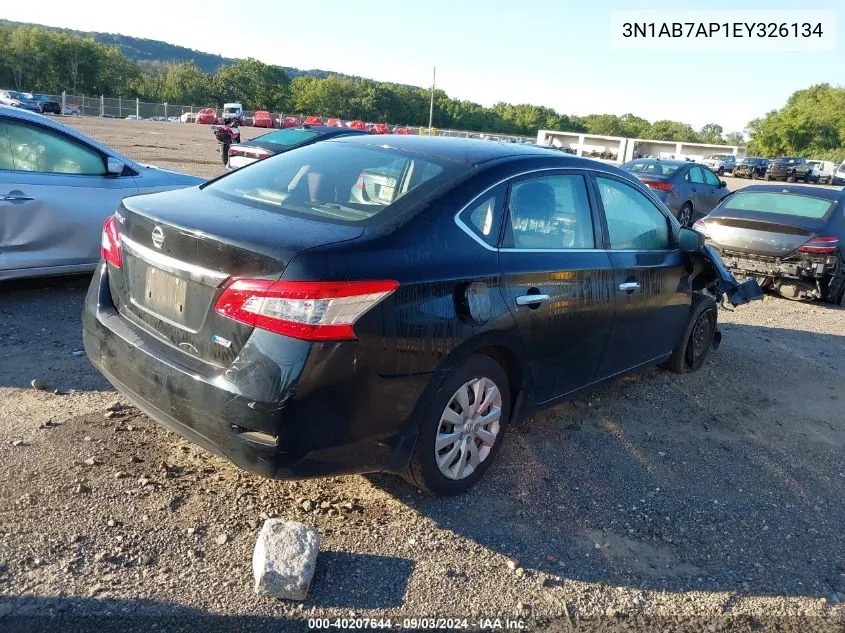 2014 Nissan Sentra S VIN: 3N1AB7AP1EY326134 Lot: 40207644