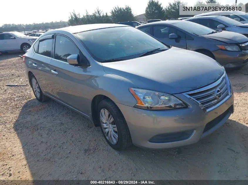 2014 Nissan Sentra Fe+ S/Fe+ Sv/S/Sl/Sr/Sv VIN: 3N1AB7AP3EY236810 Lot: 40216843