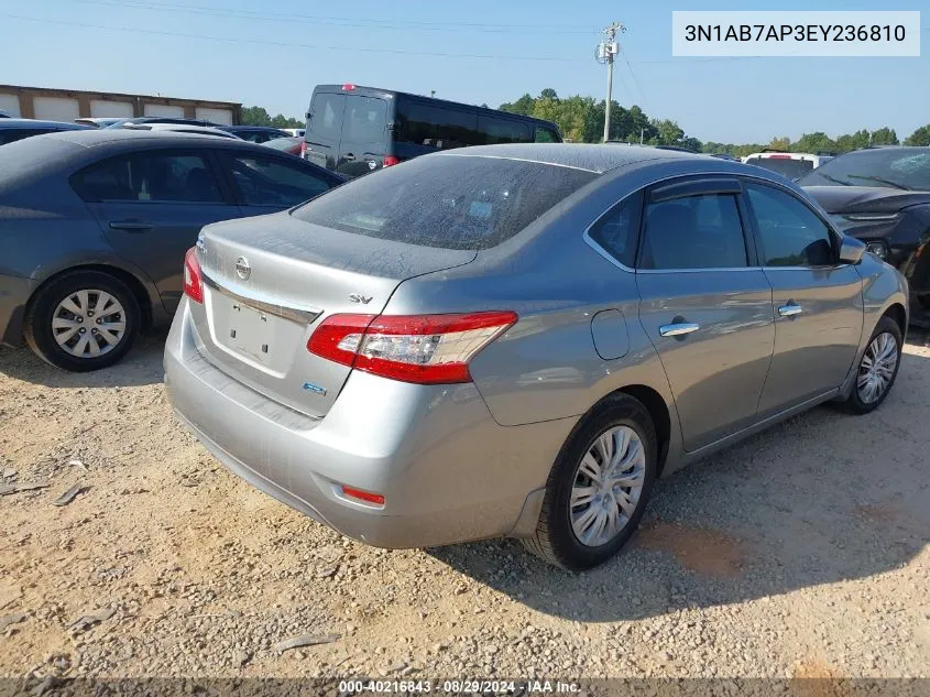 2014 Nissan Sentra Fe+ S/Fe+ Sv/S/Sl/Sr/Sv VIN: 3N1AB7AP3EY236810 Lot: 40216843