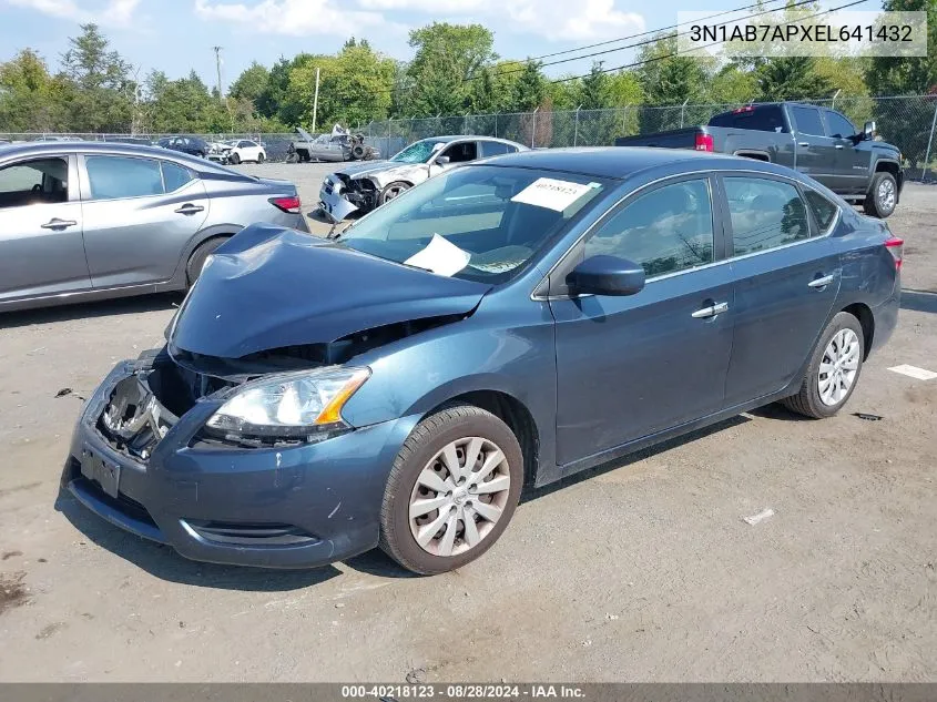 2014 Nissan Sentra Sv VIN: 3N1AB7APXEL641432 Lot: 40218123