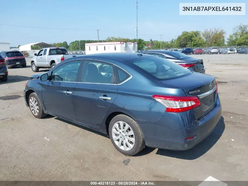 2014 Nissan Sentra Sv VIN: 3N1AB7APXEL641432 Lot: 40218123