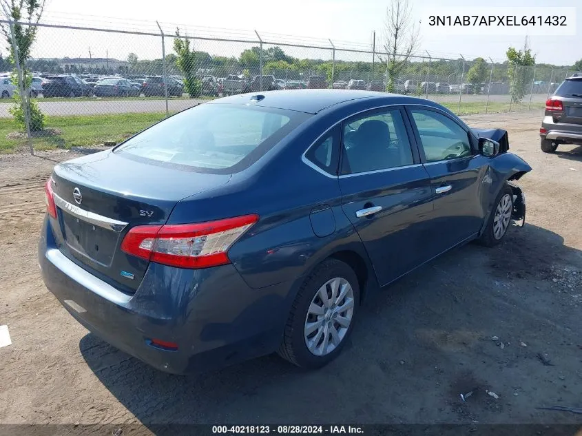 2014 Nissan Sentra Sv VIN: 3N1AB7APXEL641432 Lot: 40218123