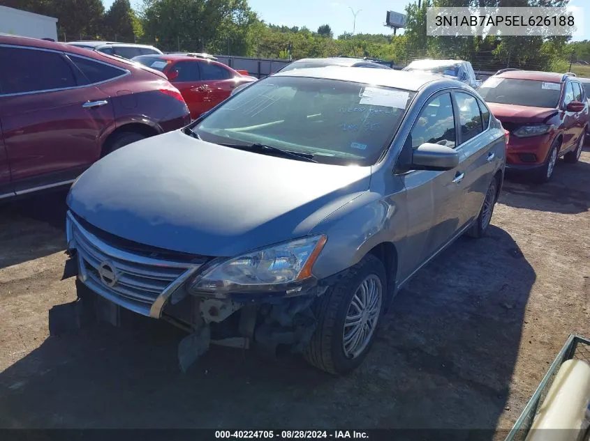 2014 Nissan Sentra S VIN: 3N1AB7AP5EL626188 Lot: 40224705