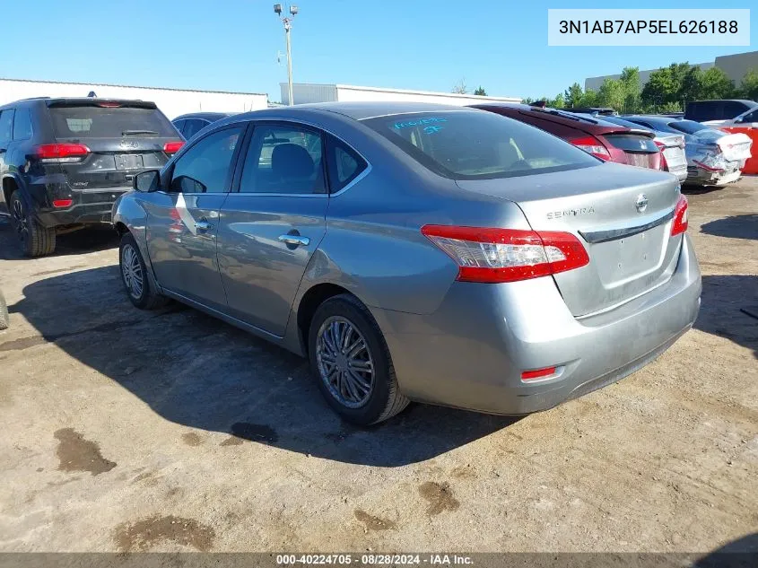 2014 Nissan Sentra S VIN: 3N1AB7AP5EL626188 Lot: 40224705