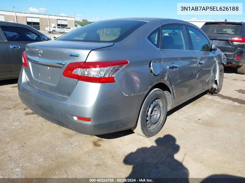 2014 Nissan Sentra S VIN: 3N1AB7AP5EL626188 Lot: 40224705