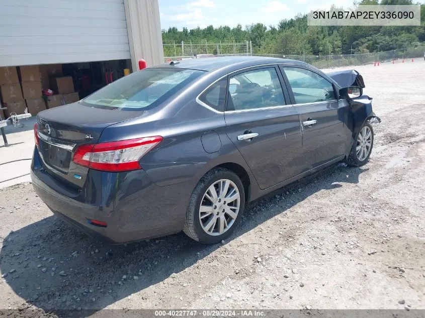 2014 Nissan Sentra Sl VIN: 3N1AB7AP2EY336090 Lot: 40227747