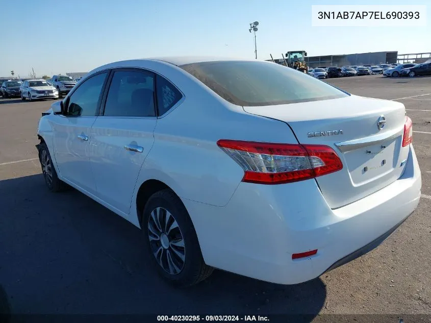 2014 Nissan Sentra Sv VIN: 3N1AB7AP7EL690393 Lot: 40230295