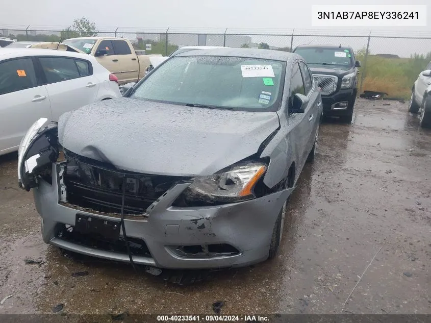 2014 Nissan Sentra S VIN: 3N1AB7AP8EY336241 Lot: 40233541