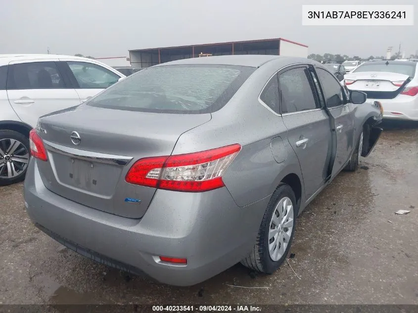 2014 Nissan Sentra S VIN: 3N1AB7AP8EY336241 Lot: 40233541