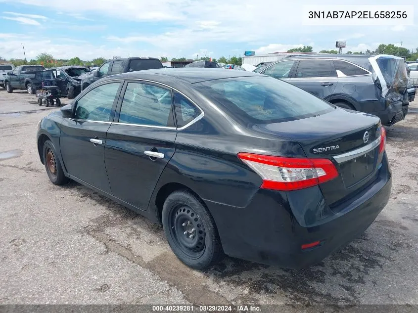 2014 Nissan Sentra Fe+ S/Fe+ Sv/S/Sl/Sr/Sv VIN: 3N1AB7AP2EL658256 Lot: 40239281