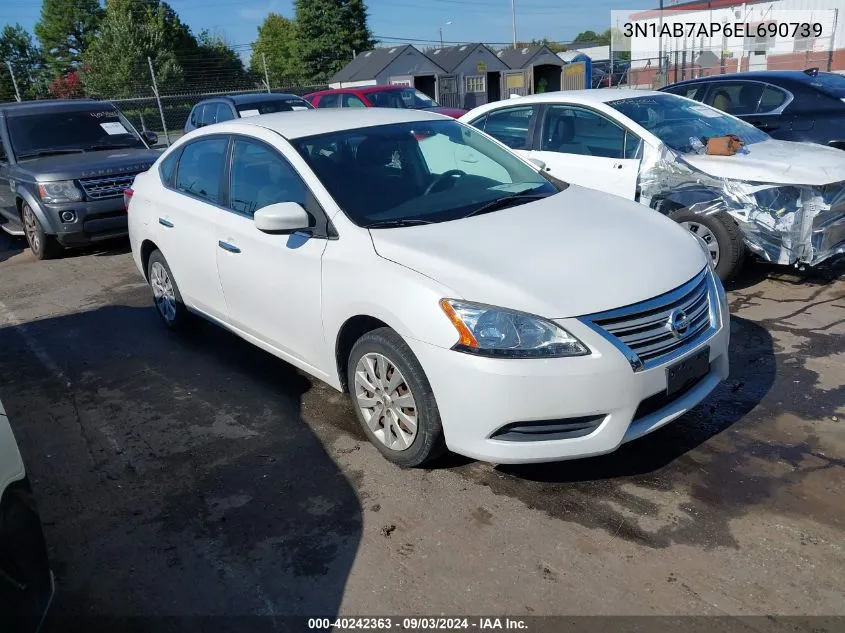 2014 Nissan Sentra Sv VIN: 3N1AB7AP6EL690739 Lot: 40242363