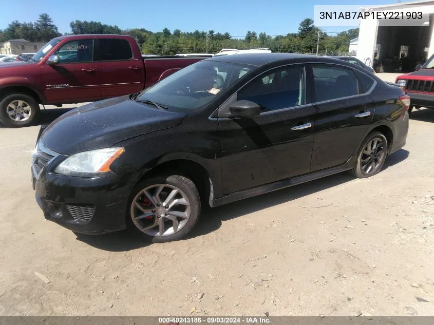 2014 Nissan Sentra Sr VIN: 3N1AB7AP1EY221903 Lot: 40243186