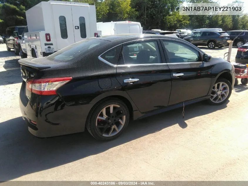 2014 Nissan Sentra Sr VIN: 3N1AB7AP1EY221903 Lot: 40243186