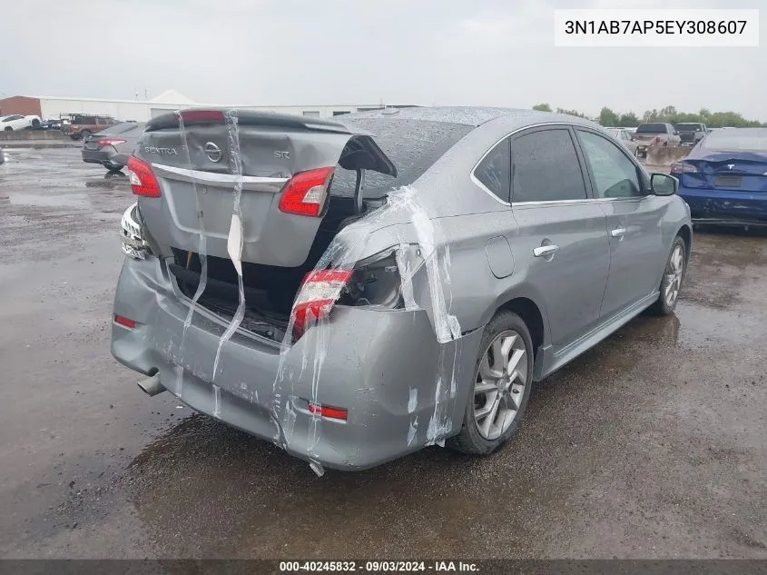 2014 Nissan Sentra Sr VIN: 3N1AB7AP5EY308607 Lot: 40245832