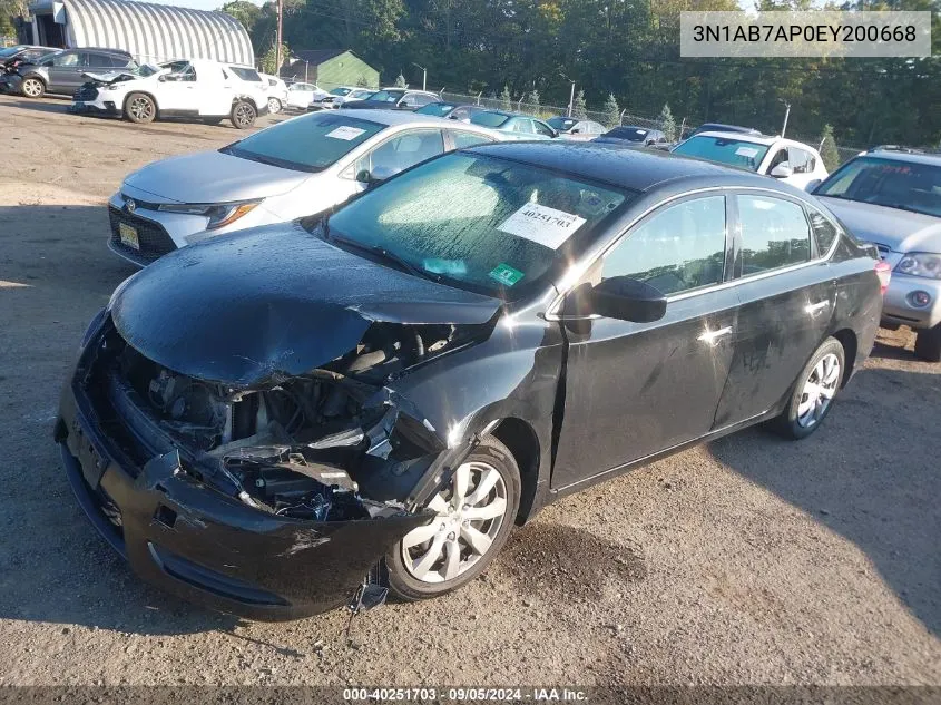 3N1AB7AP0EY200668 2014 Nissan Sentra S/Sv/Sr/Sl