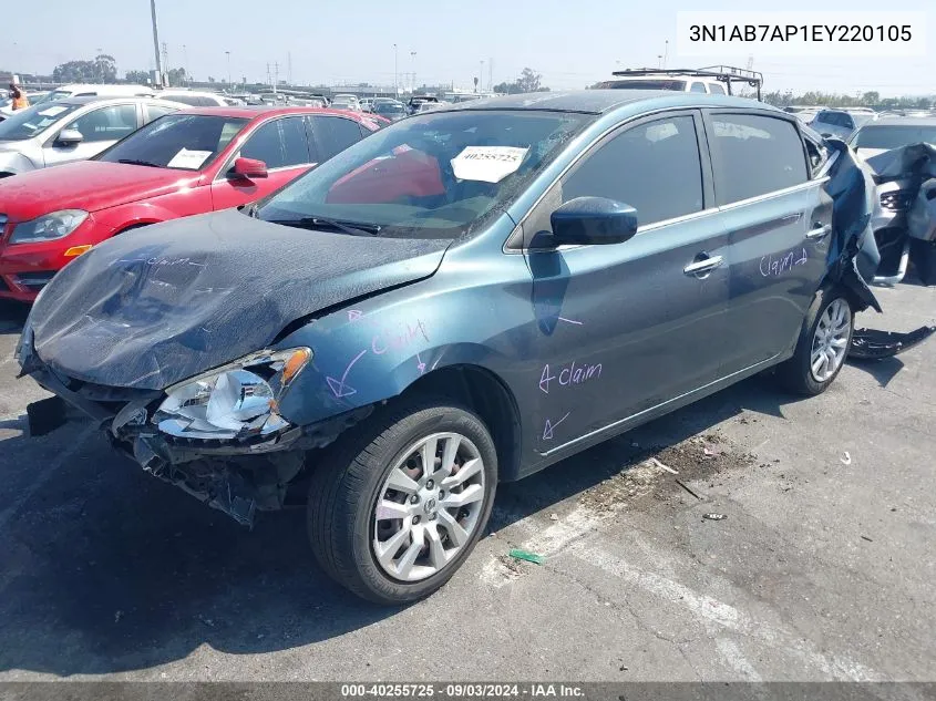 2014 Nissan Sentra Sv VIN: 3N1AB7AP1EY220105 Lot: 40255725