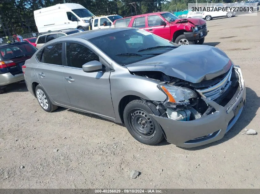 2014 Nissan Sentra Fe+ S/Fe+ Sv/S/Sl/Sr/Sv VIN: 3N1AB7AP6EY270613 Lot: 40256829