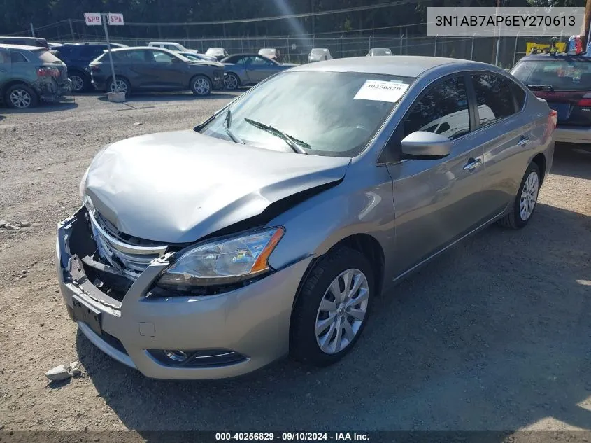 2014 Nissan Sentra Fe+ S/Fe+ Sv/S/Sl/Sr/Sv VIN: 3N1AB7AP6EY270613 Lot: 40256829