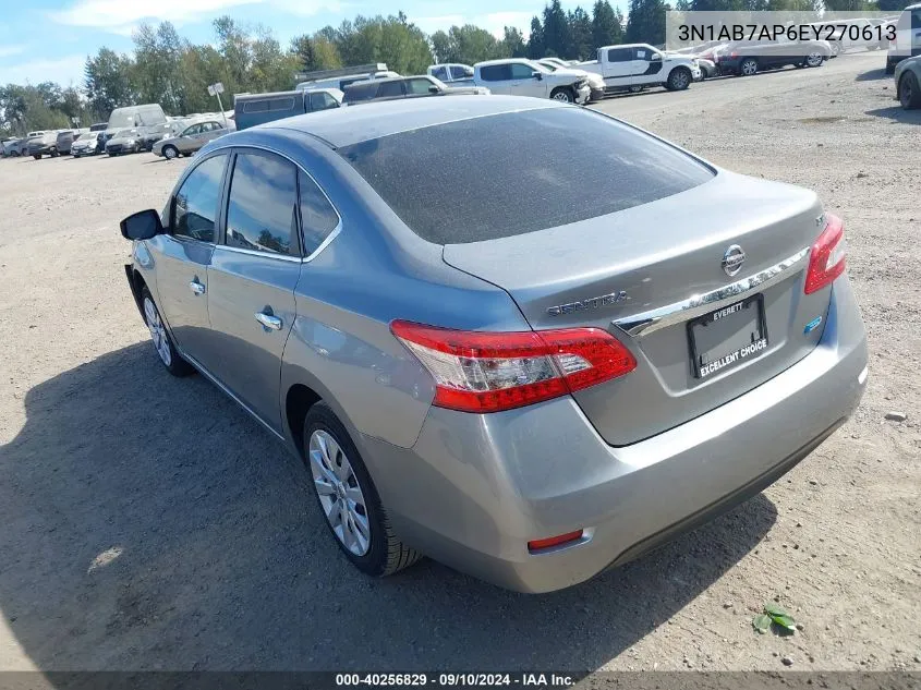 2014 Nissan Sentra Fe+ S/Fe+ Sv/S/Sl/Sr/Sv VIN: 3N1AB7AP6EY270613 Lot: 40256829