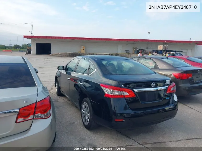 2014 Nissan Sentra S VIN: 3N1AB7AP4EY340710 Lot: 40257652