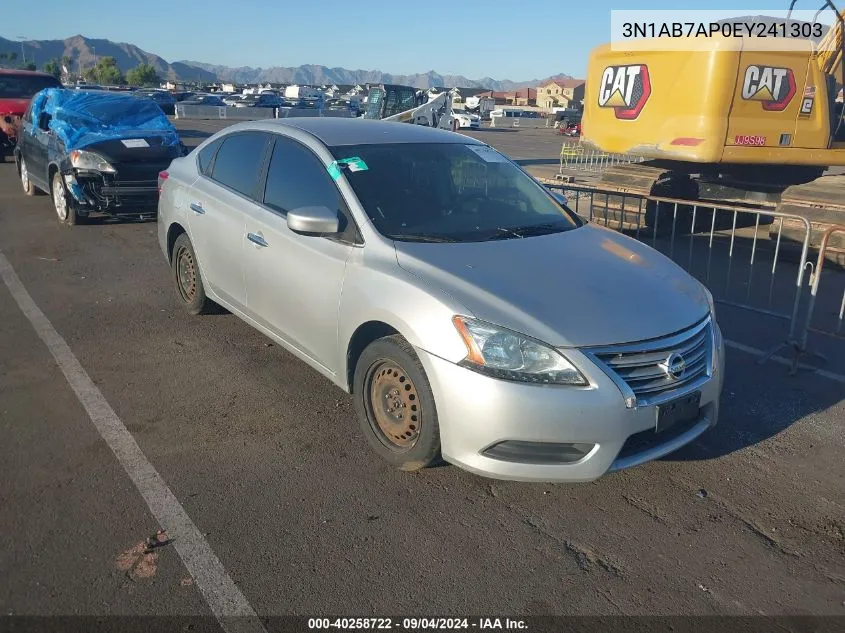 3N1AB7AP0EY241303 2014 Nissan Sentra S/Sv/Sr/Sl